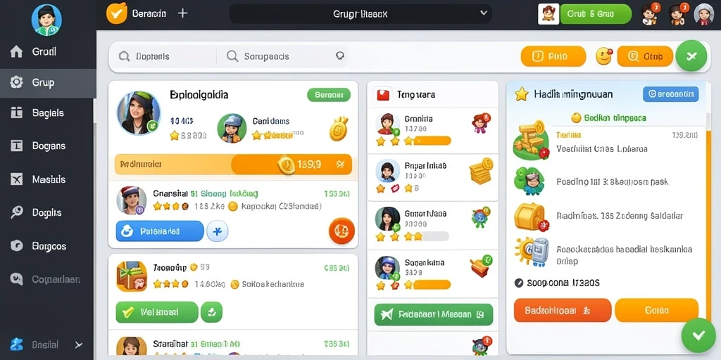 Menampilkan tampilan menu utama permainan dengan banyak pilihan.